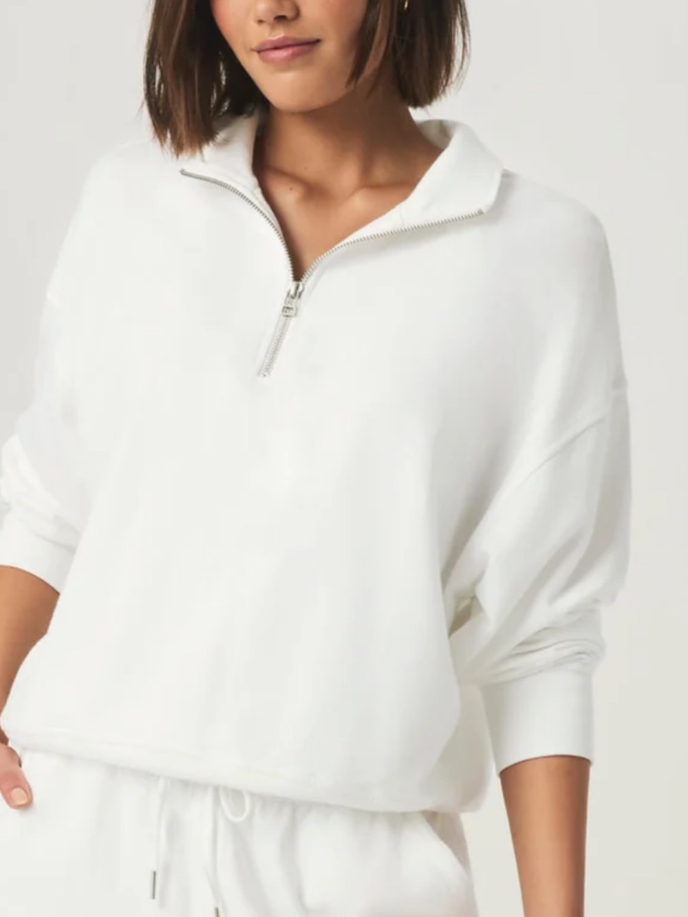 Splendid Classic White Quarter-Zip Pullover Top - Women
